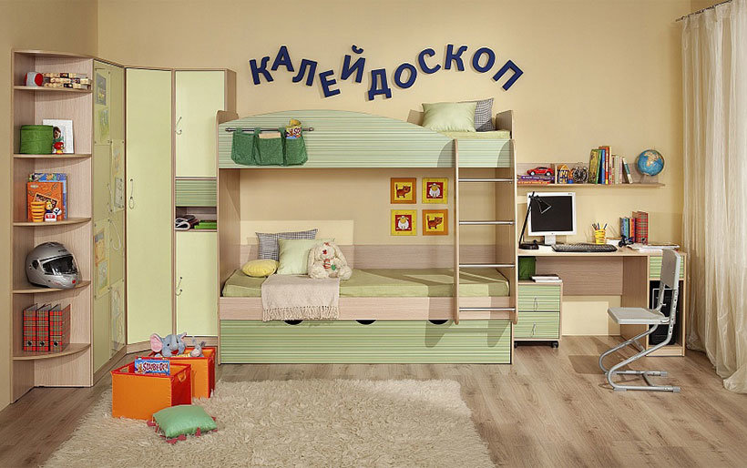 Двухъярусная Кровать «Калейдоскоп 6» С Ящиком 